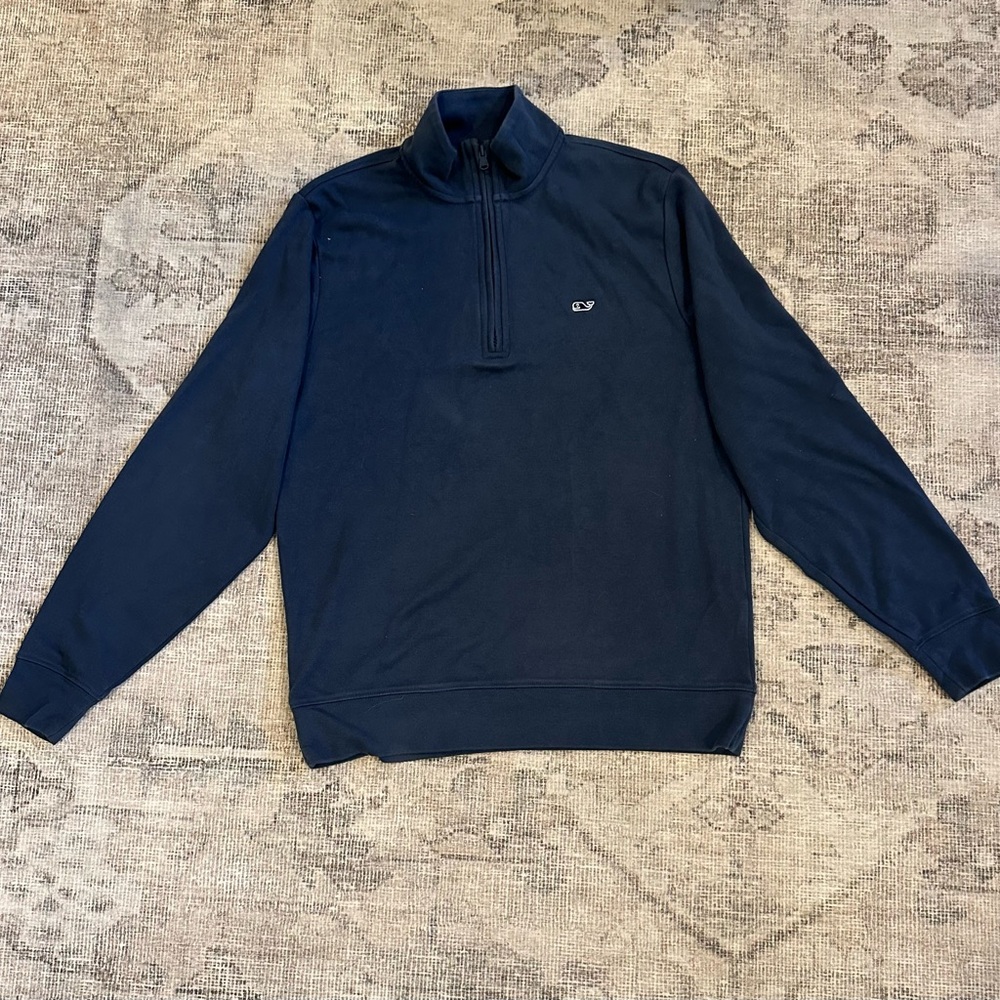 Vineyard Vines Sweater Mens Small Blue 1/4 Zip Pullover Sweatshirt Lightweight